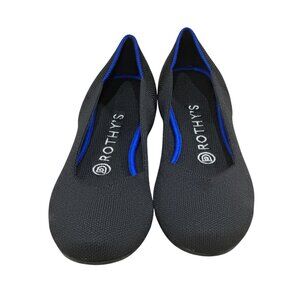 Womens Comfortable Black Rothy's flat rounded toe slip on shoes Size 7.5 US